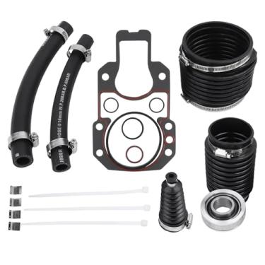 Imagem de TXRXIZ 803097T1 Kit de fole de reparo de vedação de popa compatível com MerCruiser Alpha One Gen II Stern Drives com junta em U/cabo de câmbio/fole de exhaut e rolamento de suspensão, para Sierra 18