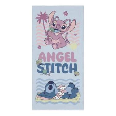 Imagem de Toalha Banho Praia Infantil Stitch E Angel Macia Desenho Filme - Use T