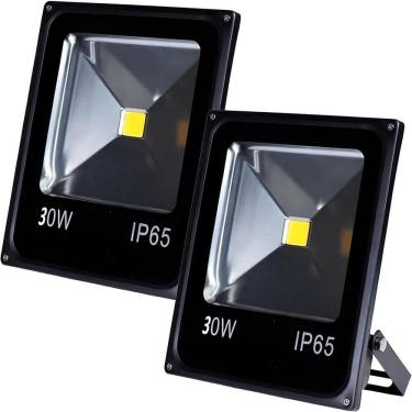 Imagem de Kit 6 Refletores Led Holofote Externo Jardim Muro 30w Branco