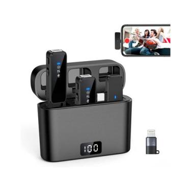 Imagem de Microfones digitais de lapela sem fio KOSCHEAL com estojo de carregame