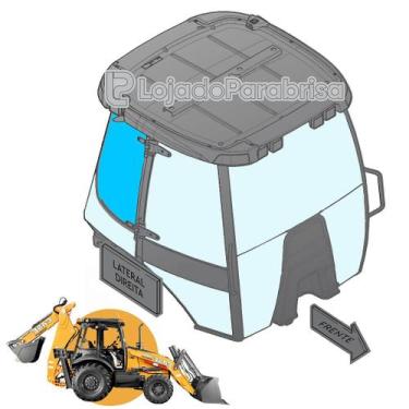 Imagem de Vidro Lateral Traseiro Superior Direito para Retroescavadeira Case 580