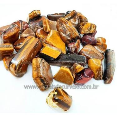 Imagem de 1kg Olho de Tigre Rolado Pedra Natural - 20 a 30mm Tipo B - Cristaisde