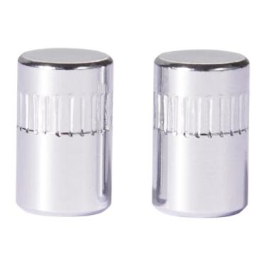 Imagem de KAISH Pacote com 2 botões metálicos de latão com ponta de interruptor seletor de guitarra para guitarras Gretsch Rosca métrica M4 Cromado