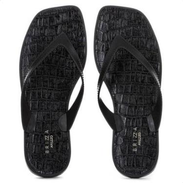 Imagem de Chinelo Brizza Arezzo Croco Rivieira Square Preto - Feminino-Feminino
