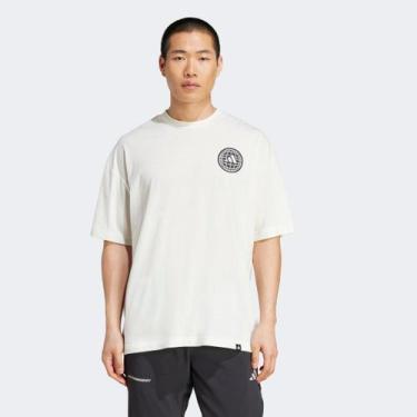 Imagem de Camiseta Adidas Gráfica Masculina, Branco, GG