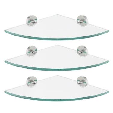 Imagem de Prateleira de vidro de canto JQK TGS190L10-BN-P3 Banheiro em aço 304