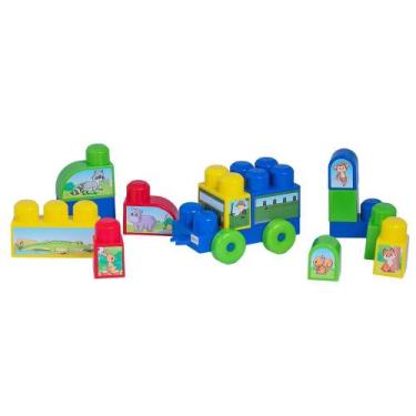 Imagem de Brinquedo Coti Block Passeio na Selva Cotiplás com Encaixe 20 Peças - 