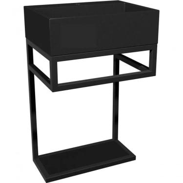 Imagem de Gabinete Banheiro Ferro Los Angeles 40x30cm Preto Fosco