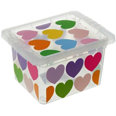 Imagem de Caixa Organizadora 2,3 Litros Corações - Or18l-02 - São Bernardo Caixa Org. Container 2,3l Coracao Sao B Or18l-02