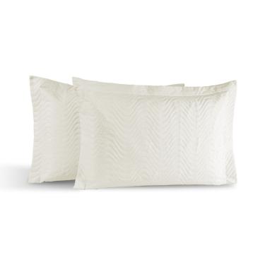 Imagem de Kit 02 Portas Travesseiros Percal 200 Fios Algodão Gold 100% Algodão - Palha