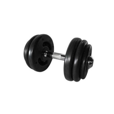 Imagem de Dumbbell Injetado com Pegada Cromada Academia Fitness 28kg - ANILHAS F