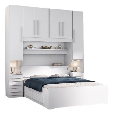 Imagem de Guarda-roupa de Casal com espaço para Cama Box padrão 1220S Branco