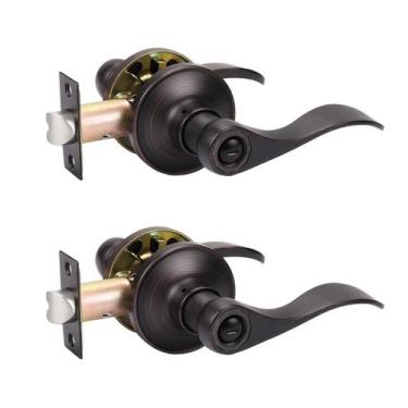Imagem de Maçanetas de porta KNOBWELL Bronze, pacote com 2 unidades, banheiro in