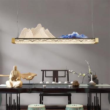 Imagem de Restaurante Contemporâneo Lâmpada Pingente LED Estilo Chinês Retro Criatividade Bar Balcão Sala de Estar Quarto Estudo Hotel Casa de Chá Candelabro (Estilo 33 L120CM)