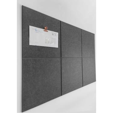 Imagem de DECORITA Quadro de cortiça alternativo 61 x 91 cm - pacote com 6 azulejos de parede de feltro com abas adesivas removíveis seguras, placas de cortiça para paredes, placa de cortiça para escritório em