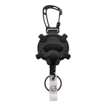Imagem de Porta-crachá tático - carretel resistente com clipe retrátil, chaveiro, porta-cartão de identificação (preto B)