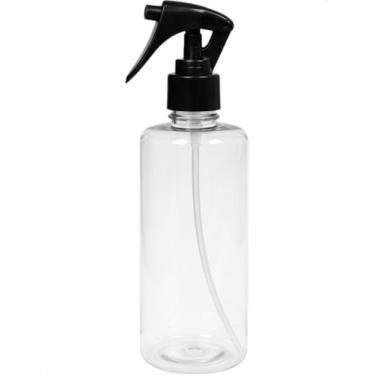 Imagem de Kit 1 Frasco Cilindrico Borrifador Preto Mini Trigger Pulverizador com Válvula Multiuso 300ml