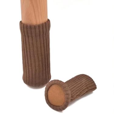 Imagem de 24 - Coleção de peças de meias de perna de cadeira de lã elástica alta: proteção antiderrapante para pés de mesa e cadeira (marrom)
