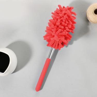 Imagem de Espanador de microfibra, escova de limpeza lavável, espanadores extensíveis para limpeza de carro, ar-condicionado, vermelho