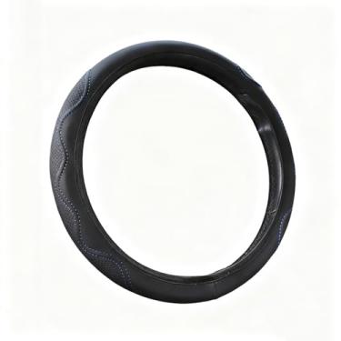 Imagem de Capa de volante de couro de microfibra premium, aderência antiderrapante universal para a maioria dos carros, sedãs, SUVs, caminhões - fácil instalação, confortável e respirável