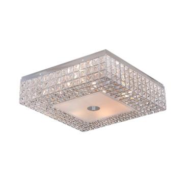 Imagem de Hevvy Plafon quadrado armação colméia c cristal e vidroPlafon Quadrado Armação Colméia com Cristal e Vidro