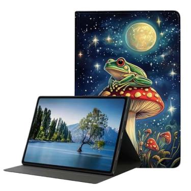 Imagem de DHEEBFWE Capa para iPad 9ª/8ª/7ª geração (2021/2020/2019) 10,2 polegadas, capa fina de couro PU, suporte ajustável, despertar/hibernar, cogumelo sapo