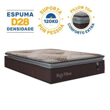 Imagem de Cama Box Baú com Colchão de Espuma Mega Pillow Queen 158 cm - Lucas Co