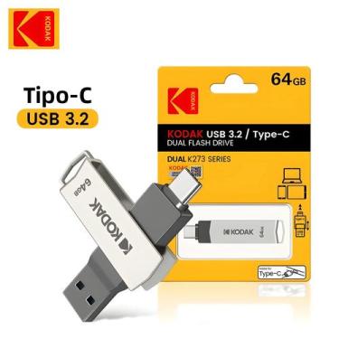 Imagem de Pen Drive USB 3.1 Gen 1 Tipo C De Alta Velocidade 64GB Kodak K273 USB 