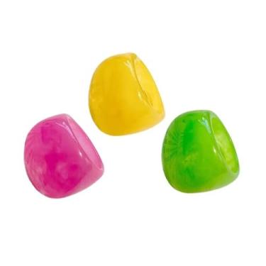 Imagem de Zhang shine Anel grosso de resina, anéis empilháveis de acrílico multicolorido para mulheres anéis de articulação de plástico vintage estéticos Y2k anéis de declaração ampla e grossa joia de dedo, One