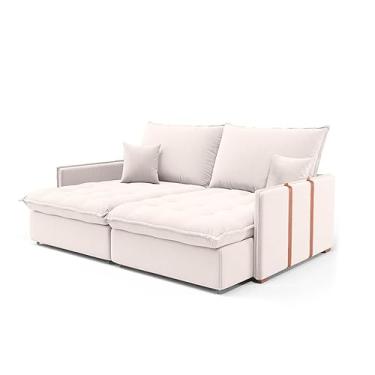 Imagem de Sofá Retrátil Sem Caixa 2 lugares Solomons Linho Cru 160 cm