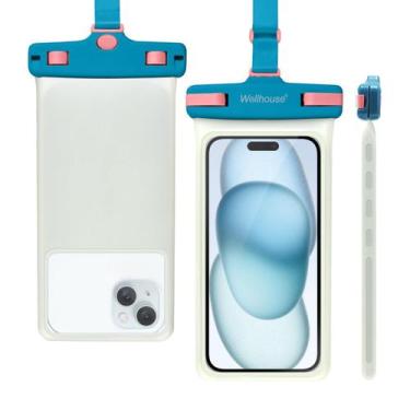 Imagem de Bolsa de telefone impermeável Wellhouse 7" IPX8 Blue Luminous