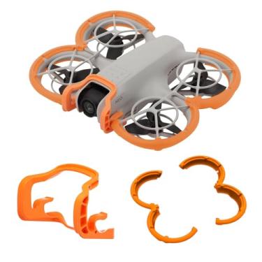 Imagem de FSIDIWT Protetor de hélice Neo + protetor de para-choque cardan para DJI Neo, conjunto de proteção anticolisão 2 em 1 para acessórios DJI Neo (laranja)