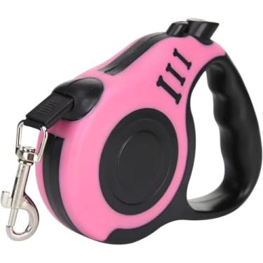 Imagem de Coleira Guia Retrátil Pet 5 Metros para Cachorros e Gatos – Até 20Kg, Cor Rosa, Leve e Resistente
