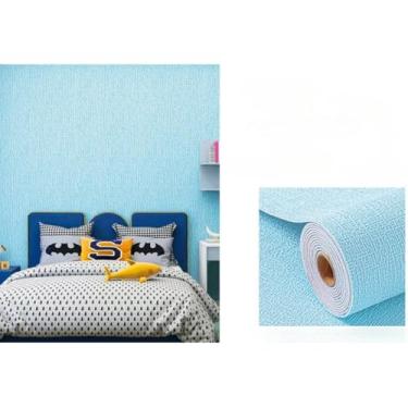 Imagem de Painel Linho Liso Espuma 11.2mx50cm Adesivo Grosso Autocolante Decoração Revestimento Acústico(2.8 Metros x 50cm-1.4m²,Azul)