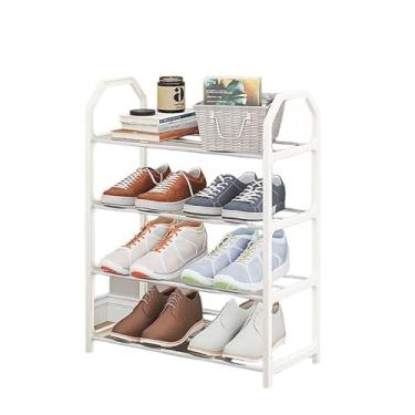 Imagem de Sapateira 4 Andares Desmontável p/ 8 Pares, Organizador p/Tênis, Hall de Entrada e Quarto(1 unidade-Branco,4 andares)