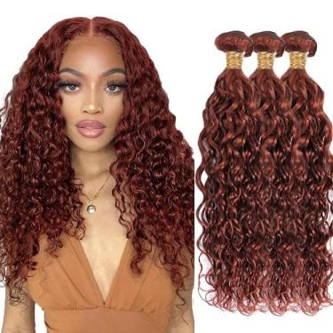 Imagem de Pacotes de cabelo HuxoWax Marrom avermelhado Cor 33 Water Wave 8A