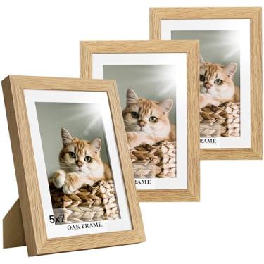 Imagem de Heimlove Porta-retrato 12 x 18 cm, moldura de madeira de carvalho maciça premium para fotos de 10 x 15 cm e vidro temperado - moldura para fotos e impressões artísticas de 12 x 17 cm, tela de mesa