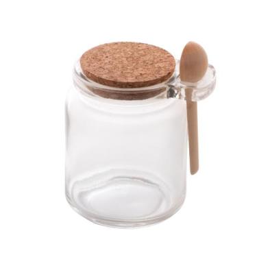 Imagem de Pote De Vidro Tampa Cortiça E Colher 240 Ml - Lyor, Transparente, 240m