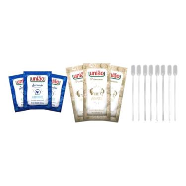 Imagem de Açucar União 100 Saches + Adoçante Sucralose Sache 100 + 100 Mexedores Cafe Kits na Web