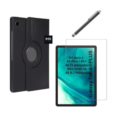 Imagem de [KIT] Capa Case Premium Giratória Para Samsung Galaxy Tab A9 Plus (X210, X215) + Película de Vidro Temperado 9H + Caneta Touch