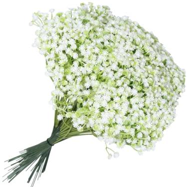 Imagem de KHZSPP 100 peças de flores artificiais para respiração de bebê, toque real, plantas de Gypsophila secas falsas para buquês de casamento, guirlanda faça você mesmo, arranjos florais para decoração de