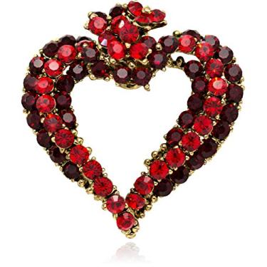 Imagem de Broche de coração Akianna dourado com cristais Swarovski