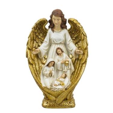 Imagem de Presépio Sagrada Família Envolto Anjo Da Guarda 22.5cm - Enfeite Resina AS351583-1-M