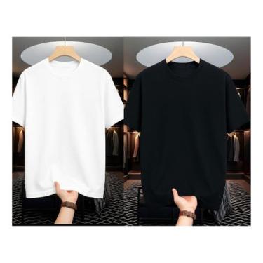 Imagem de Kit 2 Camiseta Masculina Manga Curta Básica Em Algodão Macio - GlauF, 