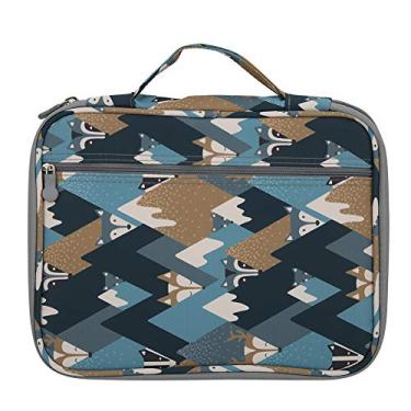 Imagem de QANYEGN Slot para suporte de estojo de lápis, organizador de estojo de lápis, estojo de lápis com padrão de impressão colorida portátil para canetas ou marcadores de aquarela (Raposa Cinzenta)