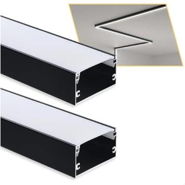 Imagem de Perfil De Led Sobrepor Alumínio 40x20mm Com 2 Metros Preto
