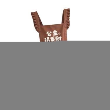 Imagem de AFXGUSD retrô com babados, estilo empregada doméstica, para cozinha, feminino, com bolsos, Marrom