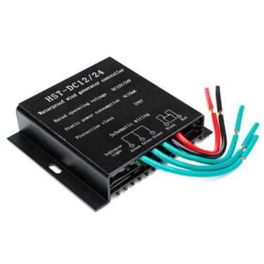 Imagem de HUIZHITENGDA Controlador de Carregamento Eólico MPPT 6000W 10A-40A IP67, Autoajuste de Saída Eólica DC AC 12V/24V para Gerador de Turbina Eólica, Carregador de Baterias (Preto),24v