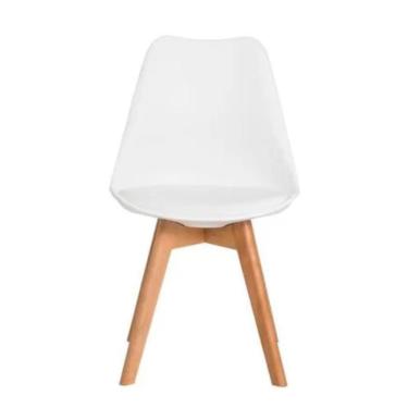 Imagem de Cadeira Leda Branca - Charles Eames Wood Com Almofada