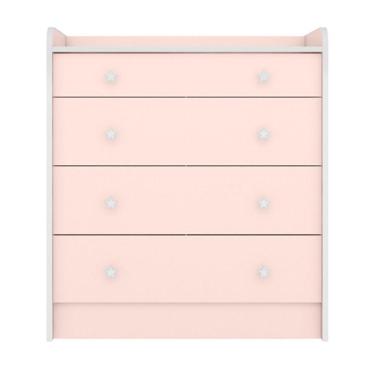 Imagem de Gaveteiro Infantil Com 4 Gavetas Bari Rosa Acetinado